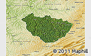 Satellite Map of McDowell County, physical outside