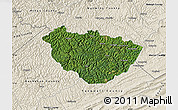 Satellite Map of McDowell County, shaded relief outside