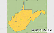 Savanna Style Simple Map of West Virginia, cropped outside
