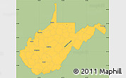 Savanna Style Simple Map of West Virginia, single color outside