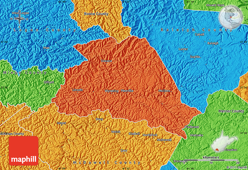 Political Map of Wyoming County