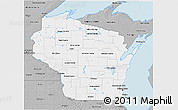 Gray 3D Map of Wisconsin