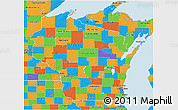 Political 3D Map of Wisconsin