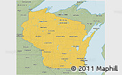 Savanna Style 3D Map of Wisconsin