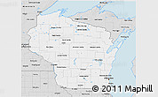 Silver Style 3D Map of Wisconsin