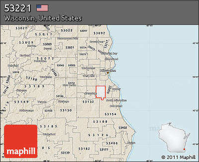 Free Classic Style Map of ZIP Code 53221