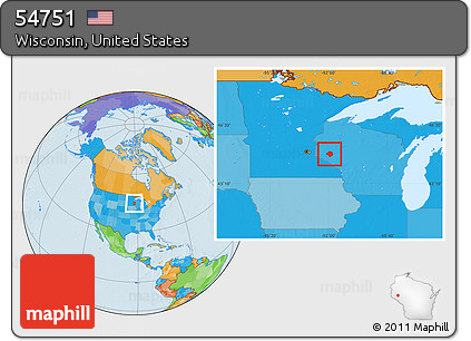 Political Location Map of ZIP Code 54751