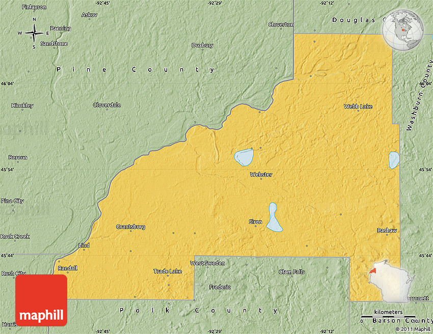 Savanna Style Map of County