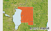 Political Map of Calumet County, satellite outside