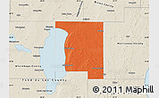 Political Map of Calumet County, shaded relief outside