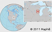 Gray Location Map of Fond du Lac County