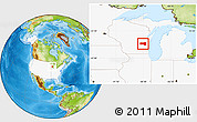 Physical Location Map of Fond du Lac County, highlighted country