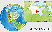 Physical Location Map of Fond du Lac County, highlighted parent region