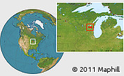 Satellite Location Map of Fond du Lac County