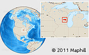 Shaded Relief Location Map of Fond du Lac County
