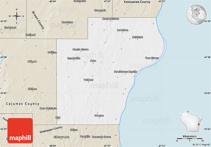 Classic Style Map of Manitowoc County