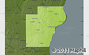 Physical Map of Manitowoc County, darken