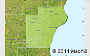 Physical Map of Manitowoc County, satellite outside