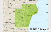 Physical Map of Manitowoc County, shaded relief outside