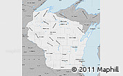 Gray Map of Wisconsin