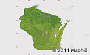Satellite Map of Wisconsin, cropped outside