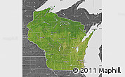 Satellite Map of Wisconsin, desaturated
