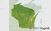 Satellite Map of Wisconsin, lighten