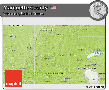 Physical 3D Map of Marquette County