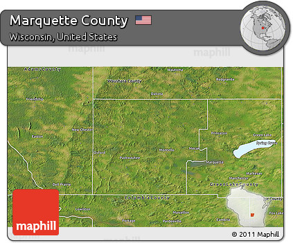Satellite 3D Map of Marquette County