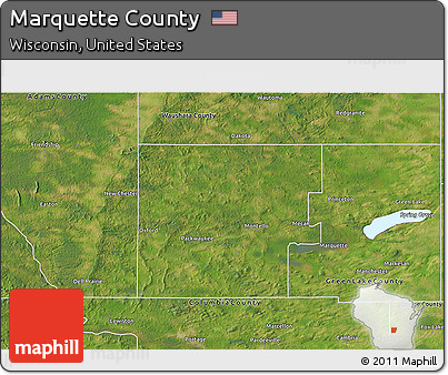 Satellite 3D Map of Marquette County
