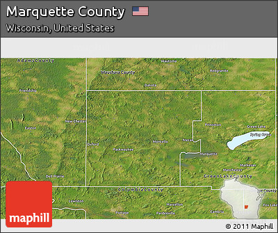 Satellite 3D Map of Marquette County