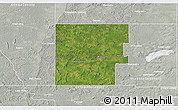 Satellite 3D Map of Marquette County, lighten, semi-desaturated
