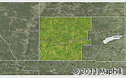 Satellite 3D Map of Marquette County, semi-desaturated