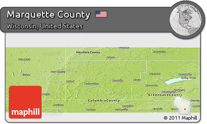 Physical Panoramic Map of Marquette County