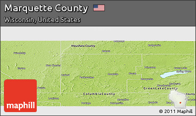 Physical Panoramic Map of Marquette County