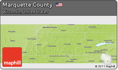 Physical Panoramic Map of Marquette County