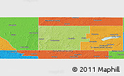 Physical Panoramic Map of Marquette County, political outside