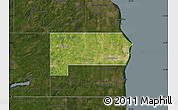 Satellite Map of Racine County, darken