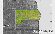 Satellite Map of Racine County, desaturated