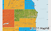 Satellite Map of Racine County, political outside