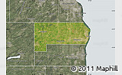 Satellite Map of Racine County, semi-desaturated
