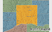 Political Map of Richland County, semi-desaturated