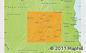 Political Map of Waukesha County, physical outside