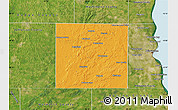 Political Map of Waukesha County, satellite outside