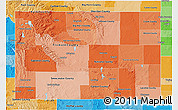 Political Shades 3D Map of Wyoming