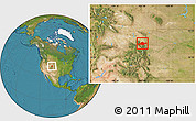 Satellite Location Map of ZIP code 82070