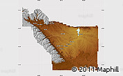 Physical Map of Fremont County, cropped outside