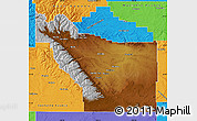 Physical Map of Fremont County, political outside