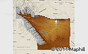 Physical Map of Fremont County, shaded relief outside