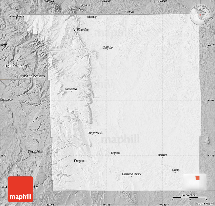Gray Map of Johnson County